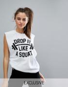Twerk Out Drop It Like A Squat Muscle Tank In White - White