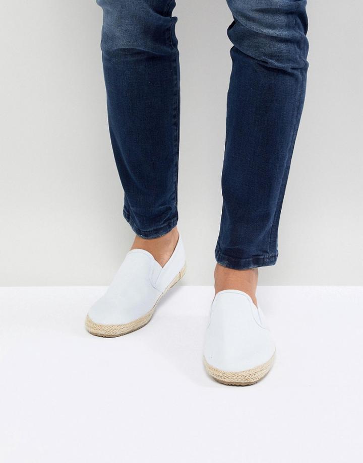 Brave Soul Espadrilles In White - Blue