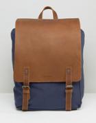 Forbes & Lewis Leather Devon Backpack In Navy - Blue