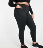 Asos 4505 Curve Icon Legging With Butt-sculpting Seam Detail And Pocket-black