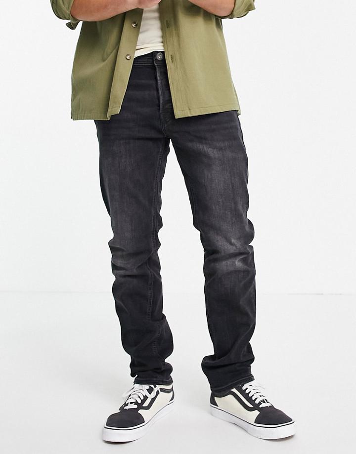 Jack & Jones Slim Fit Jeans In Washed Black