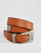 Mango Coin Detail Tan Belt - Tan