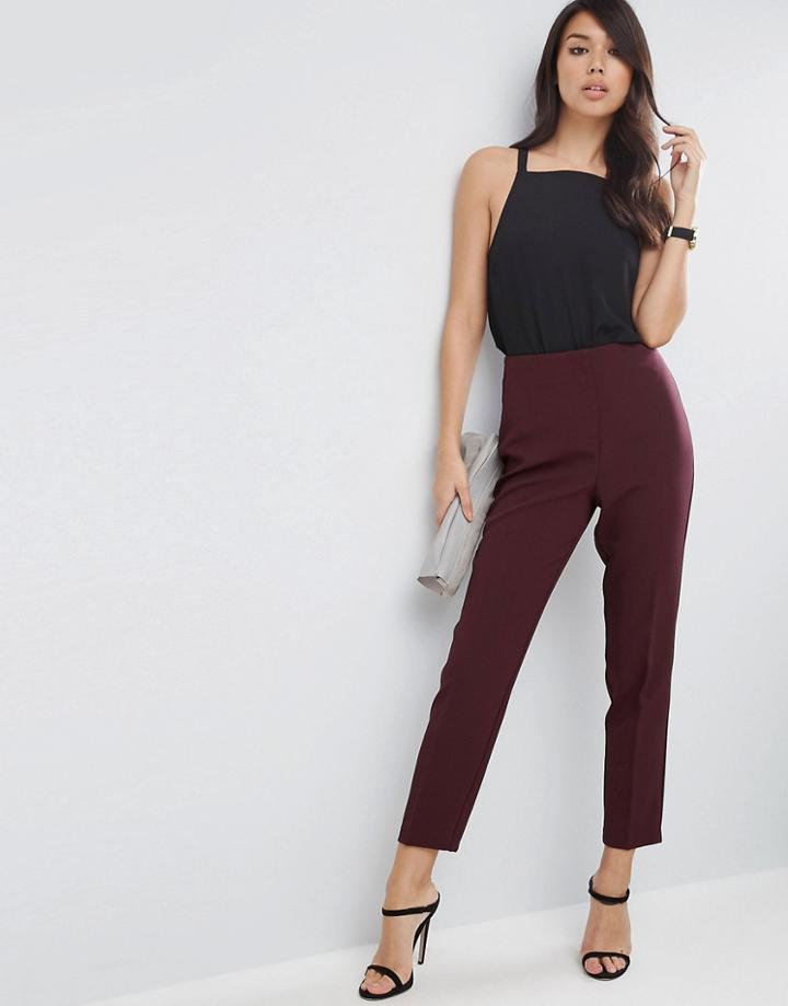 Asos Clean High Waisted Slim Pants - Green