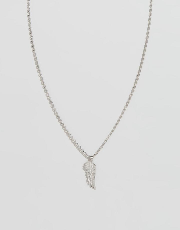 Chained & Able Wingpendant Necklace In Silver