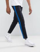 Asos Slim Chinos With Side Stripe In Navy - Navy