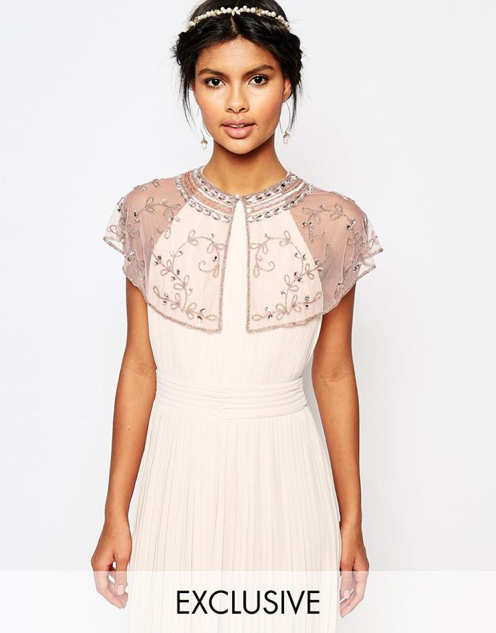 Maya Embellished Cape In Pale Mauve - Pale Mauve