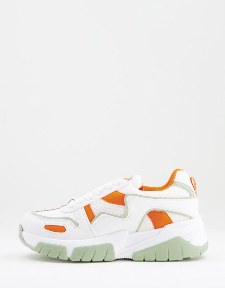 Topshop Crouch Chunky Lace Up Skater Sneakers In Multi