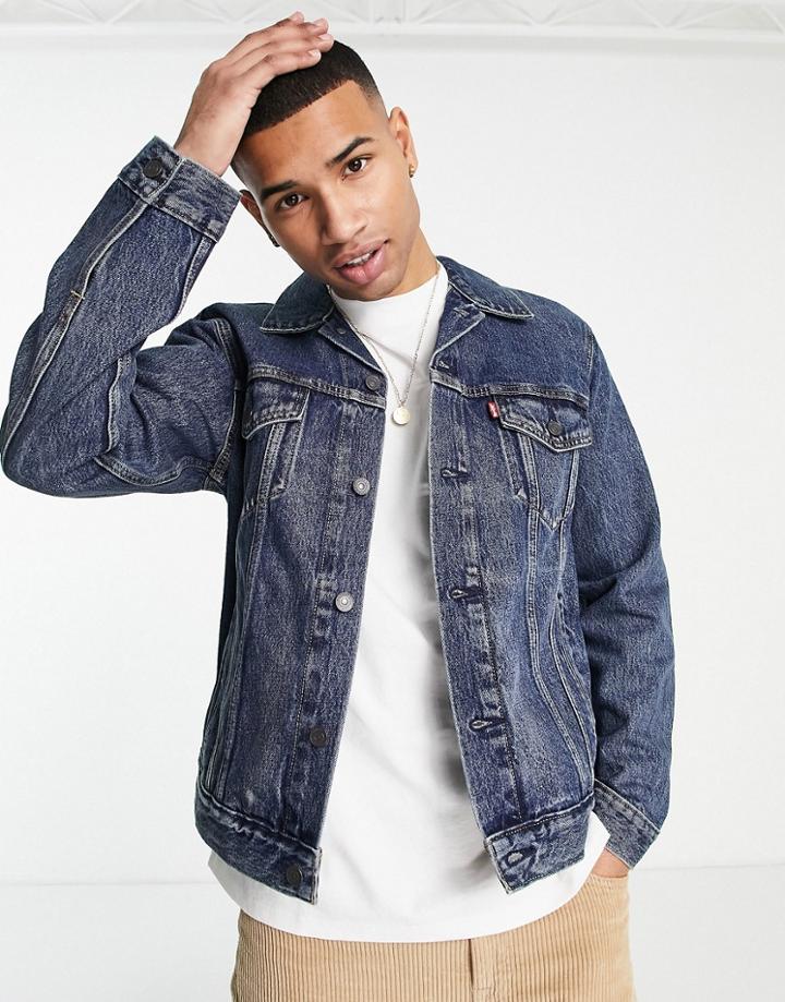 Levi's Denim Trucker Jacket In Dark Navy Wash
