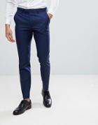 Moss London Skinny Suit Pants In Navy - Blue