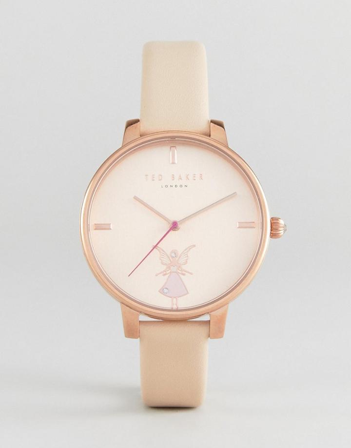 Ted Baker Kate Ballerina Leather Watch In Pink - Pink