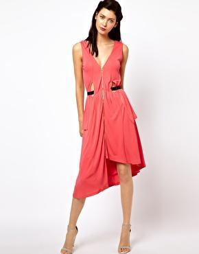 Kore By Sophia Kokosalaki Drape Side Panel Dress - Watermelon