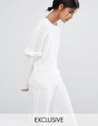 Micha Lounge Frill Jumper - White
