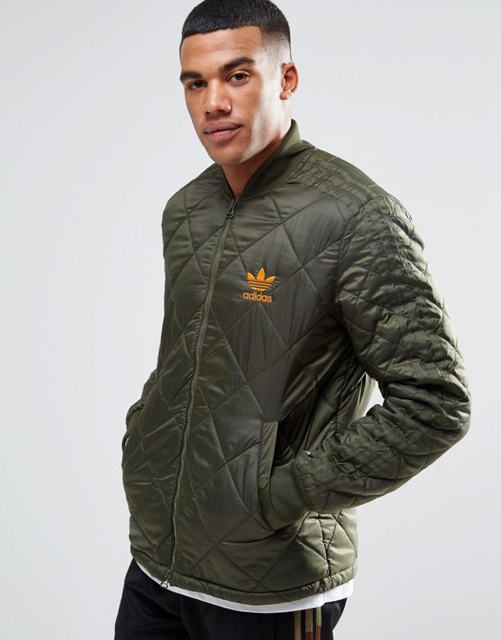 Adidas Originals Quilted Superstar Bomber Jacket Ay9144 - Green