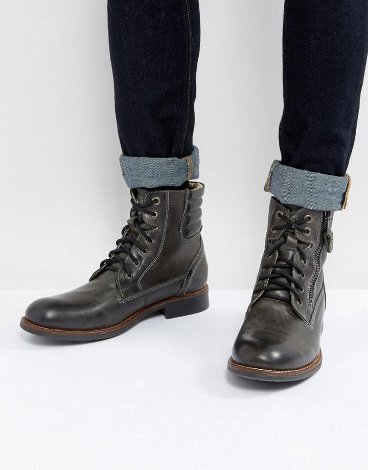 Steve Madden Prive Leather Boots In Black - Black