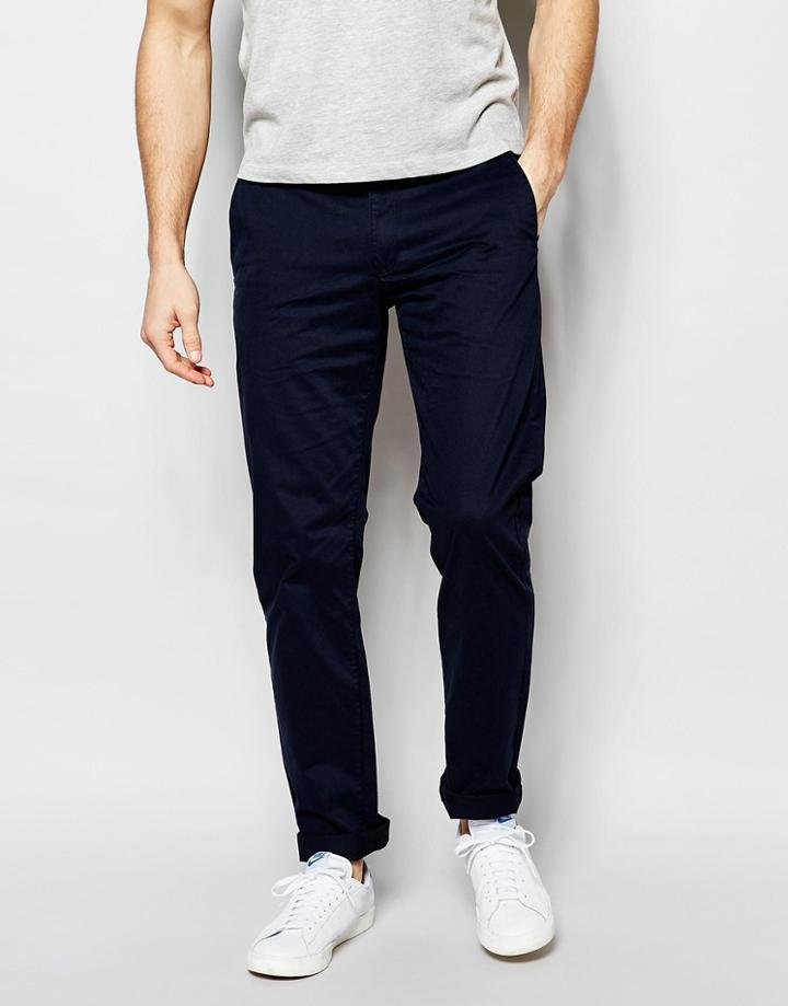 Farah Chino In Slim Fit Stretch Cotton - Navy