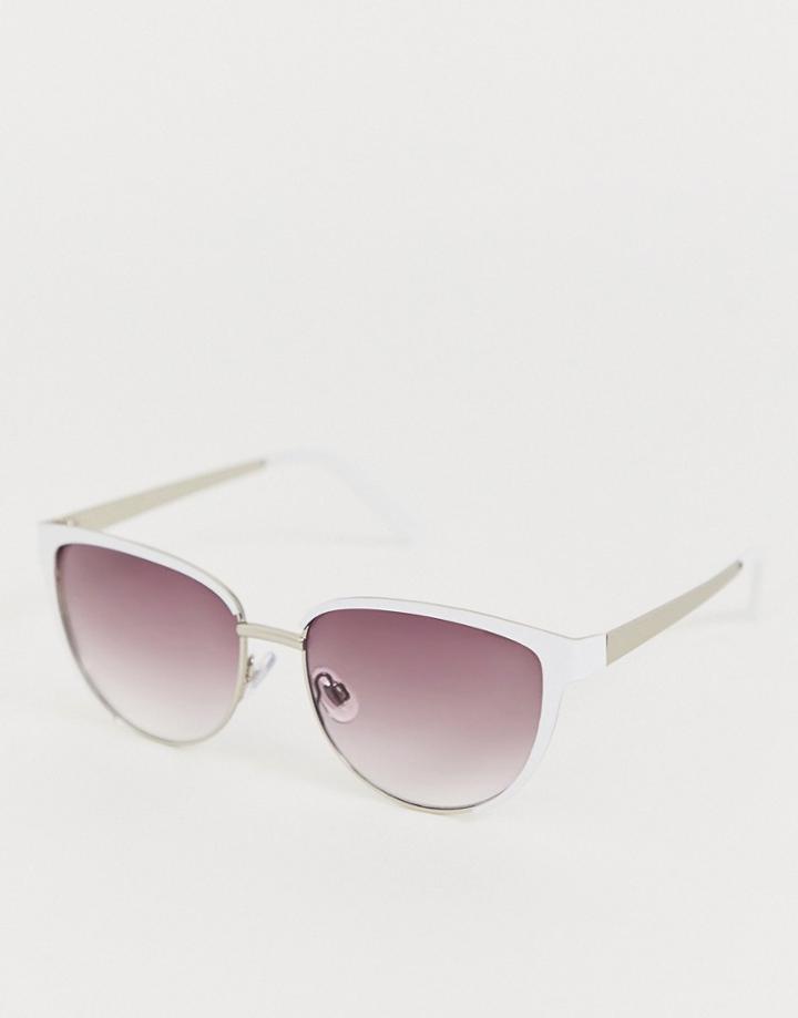 Aj Morgan Cat Eye Sunglasses In White