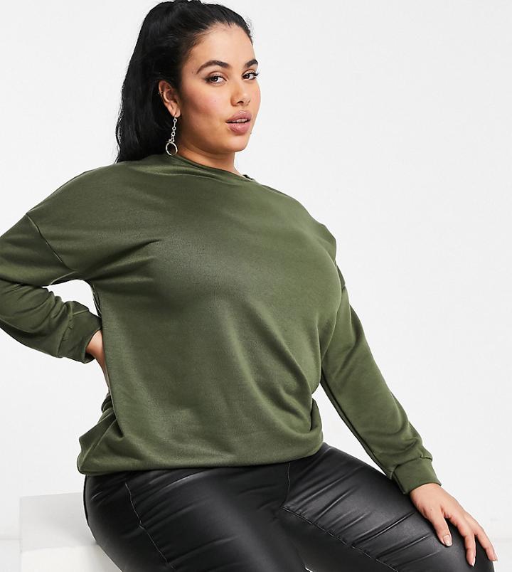 Yours Set Sweatshirt In Forest Green