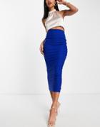 Vesper Tube Midi Skirt In Cobalt - Part Of A Set-blues