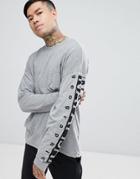 Napapijri Tier 1 Sabah Long Sleeve T-shirt In Gray With Logo Arm - Gray