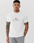Fred Perry Embroidered Logo T-shirt In White - White