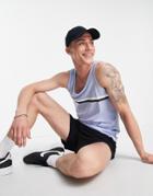 French Connection Two Stripe Tank Top In Sky Blue