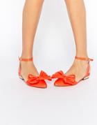 Asos Lava Pointed Ballet Flats - Orange