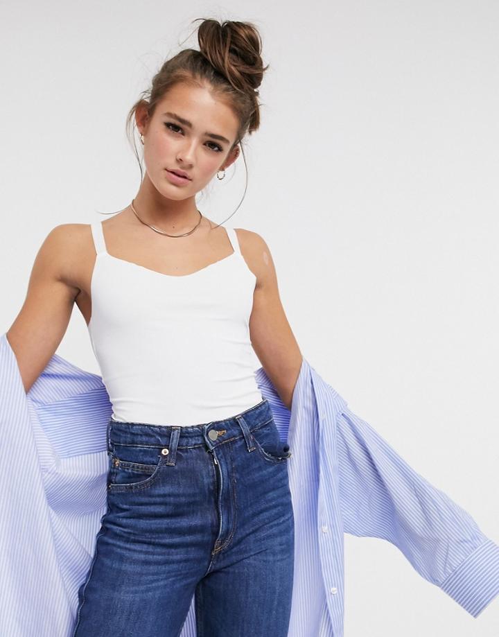 Vero Moda Low Back Second Skin Cami Top In White