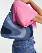 Skinnydip Denim Shoulder Bag In Blue Swirl Print