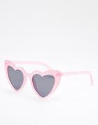 Madein. Chunky Frame Heart Shaped Sunglasses-pink