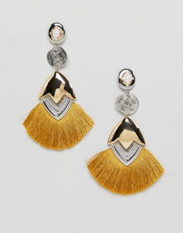 Asos Design Xl Luxe Tassel Earrings - Multi