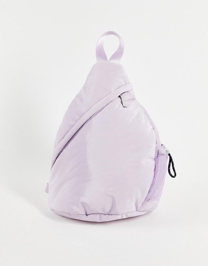 Topshop One Strap Nylon Backpack In Lilac-purple