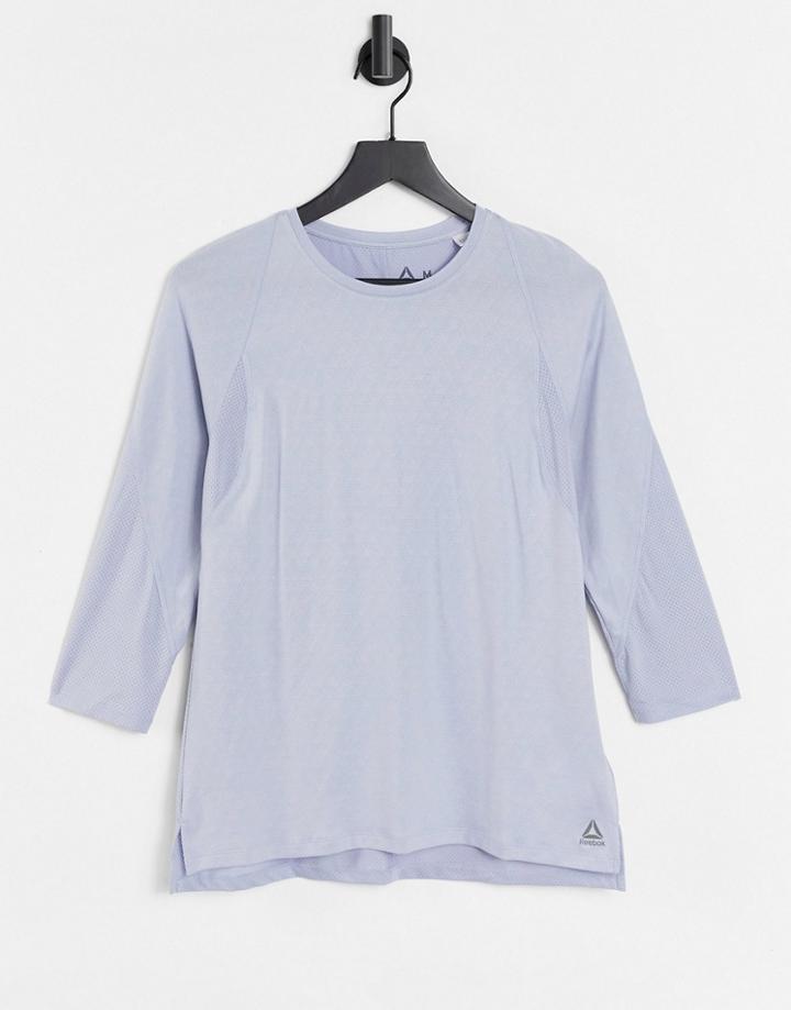 Reebok Os Smartvent Long Sleeve T-shirt In Denim Dust-blues