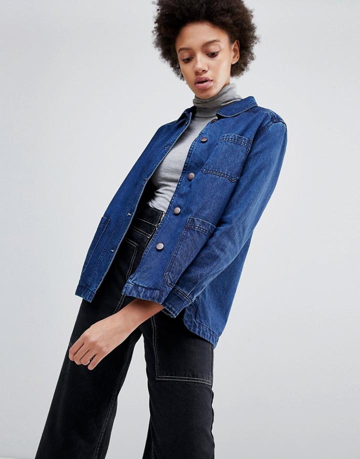 Parka London Grace Denim Workers Jacket - Navy