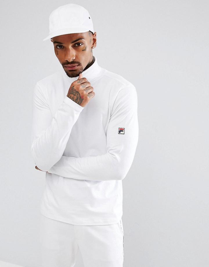 Fila Vintage Long Sleeve Roll Neck T-shirt In White - White