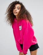 New Love Club Eyes Oversize Hoody - Pink