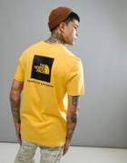 The North Face Red Box T-shirt Back Logo In Yellow - Yellow