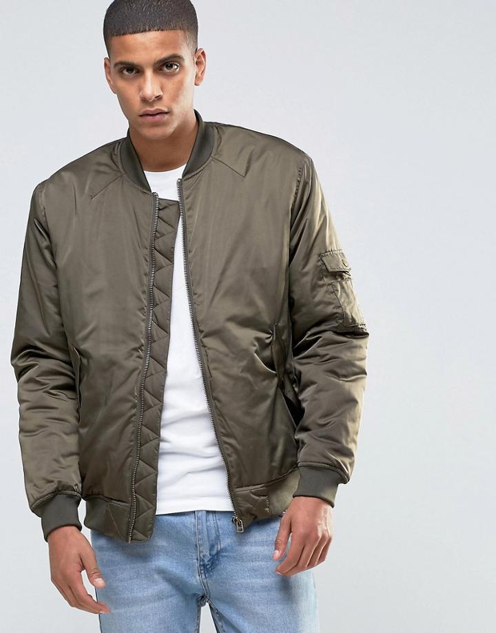 Weekday Troopers Bomber Jacket - Green