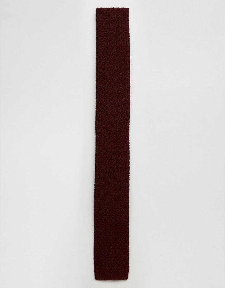 Jack & Jones Knitted Square Tie - Red
