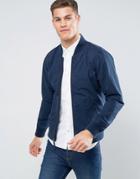 Hollister Bomber Jacket Stretch In Navy - Navy