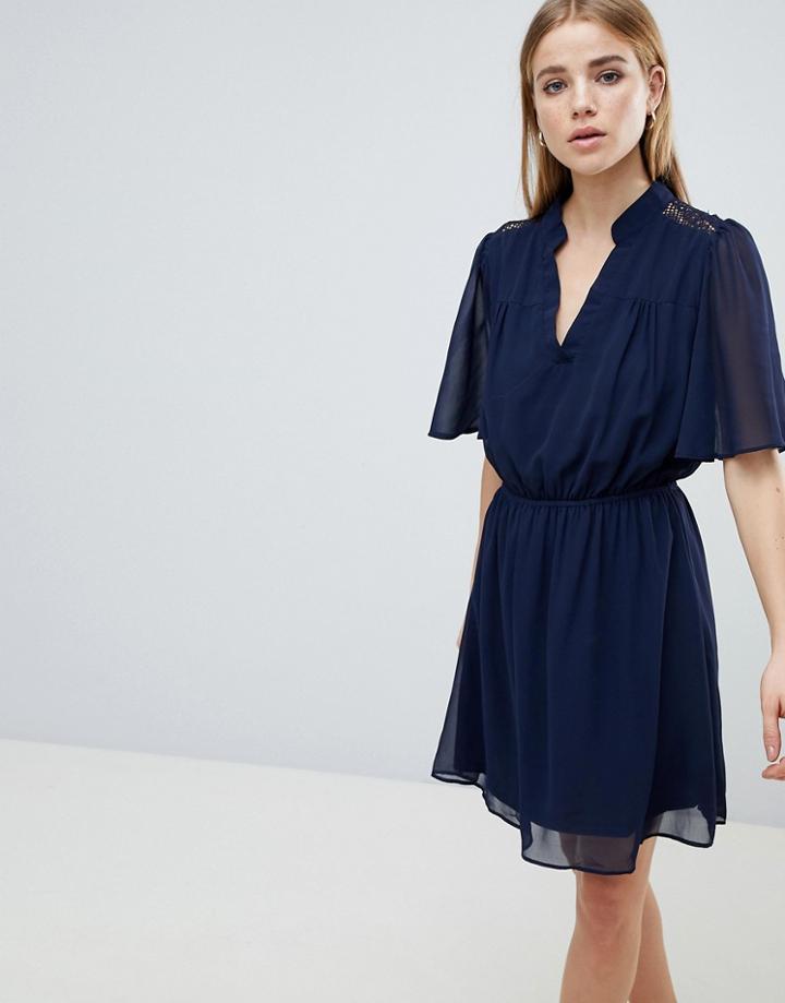 Angel Eye Navy Short Sleeve Dress - Navy