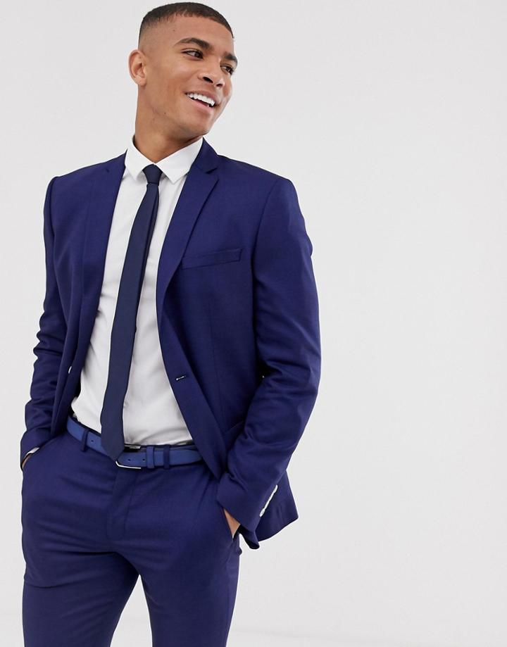 Selected Homme Slim Suit Jacket With Patch Pockets In Blue