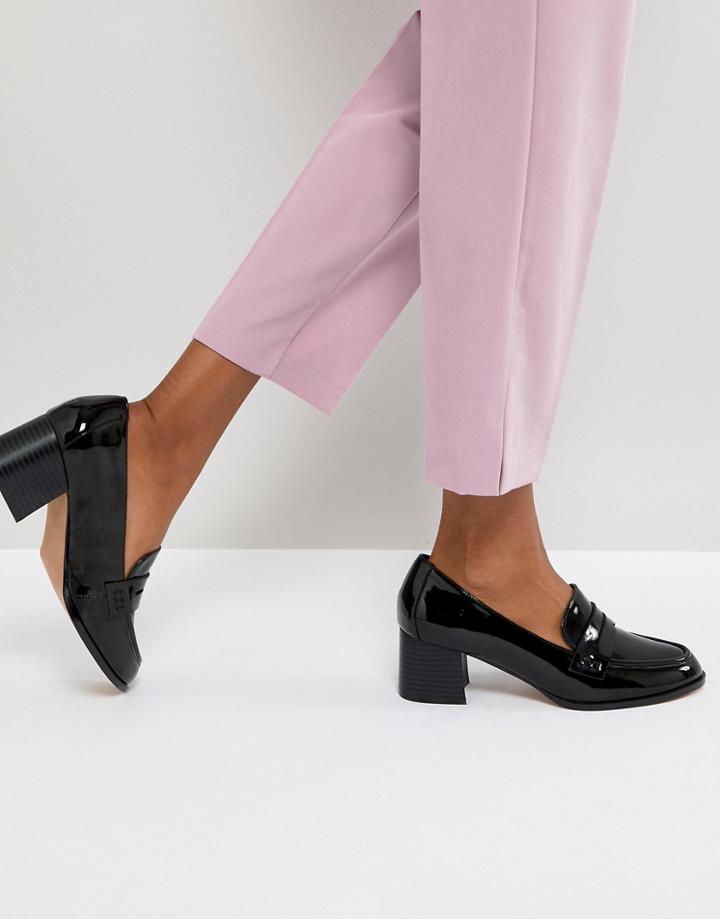 Asos Onyx Loafer Mid Heels - Black