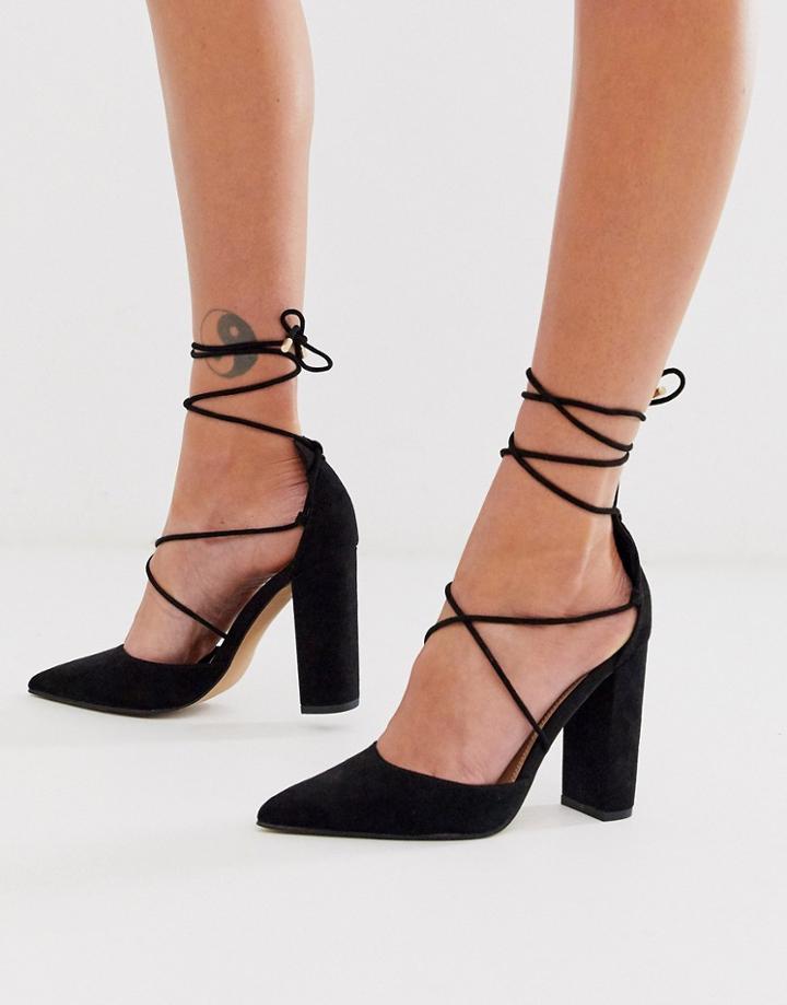 Asos Design Power Trip High Block Heels In Black - Black