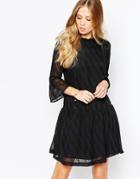Y.a.s Cara Dress With Flutted Sleeves - Black