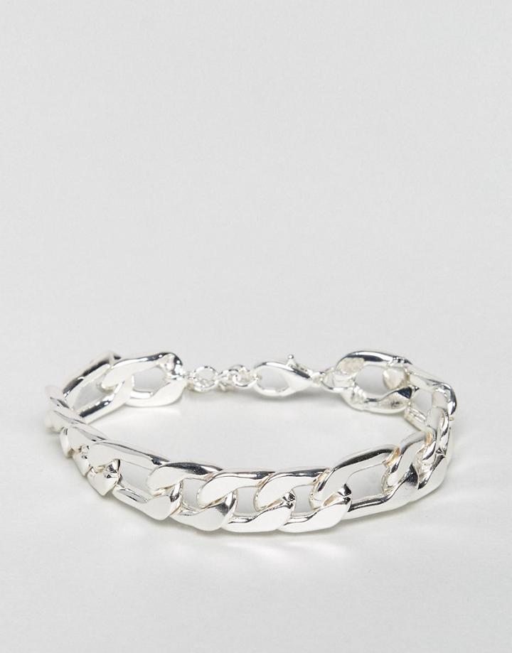 Asos Heavyweight Chain Bracelet In Silver - Silver