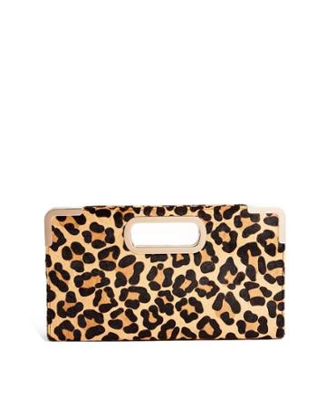 Dune Beviez Leopard Print Clutch Bag