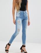 Only Ultimate Skinny Destroyed Jeans - Blue