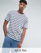 Asos Tall Oversized Stripe T-shirt - White