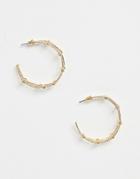 Asos Design Hoop Earrings In Triple Twist Design With Ball Detail In Gold - Gold
