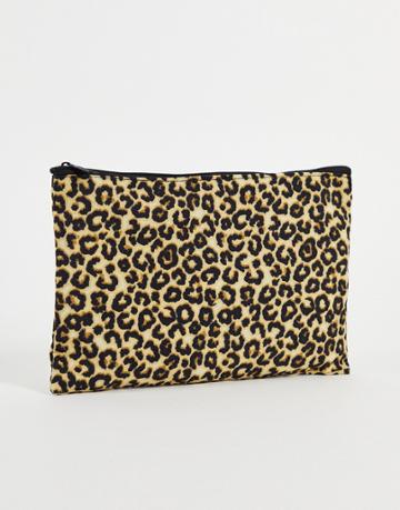 Smug Premium Medium Animal Print Makeup Bag-brown